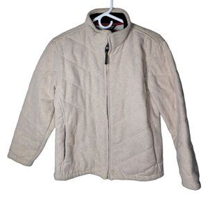 Woolrich Jacket Womens Small Quilted Full Zip‎ Pockets Vanilla Heather 15601